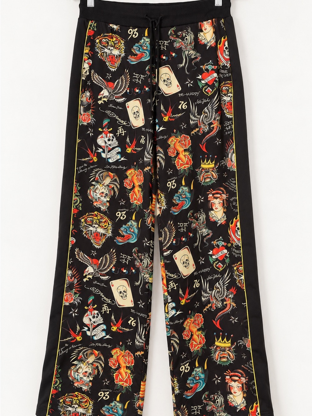 Ed Hardy Black Tattoo-Print with Multicolor Motifs